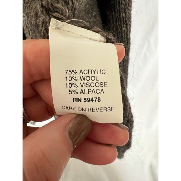 Chiaramente Open Cardigan, Wool/Alpaca Blend, made in Italy, Large, Brown - Picture 8 of 9